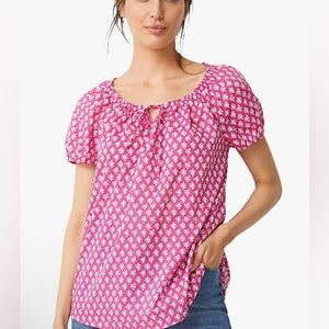 ellos Keyhole Neckline Peasant Blouse NWOT